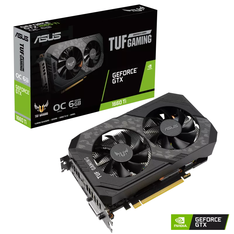 TARJETA DE VIDEO ASUS GEFORCE GTX 1660Ti TUF GAMING EVO OC EDITION 6GB DDR6 194BITS TUF-GTX1660TI-O6G-EVO-GAMING