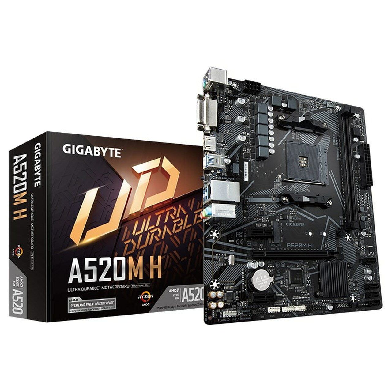 TARJETA MADRE GIGABYTE A520M H AM4 2xDDR4 MATX