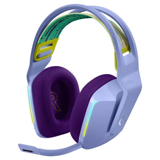 AURICULARES GAMING LOGITECH G733 LILAC INALAMBRICO RECARGABLE USB  7.1 RGB 981-000889