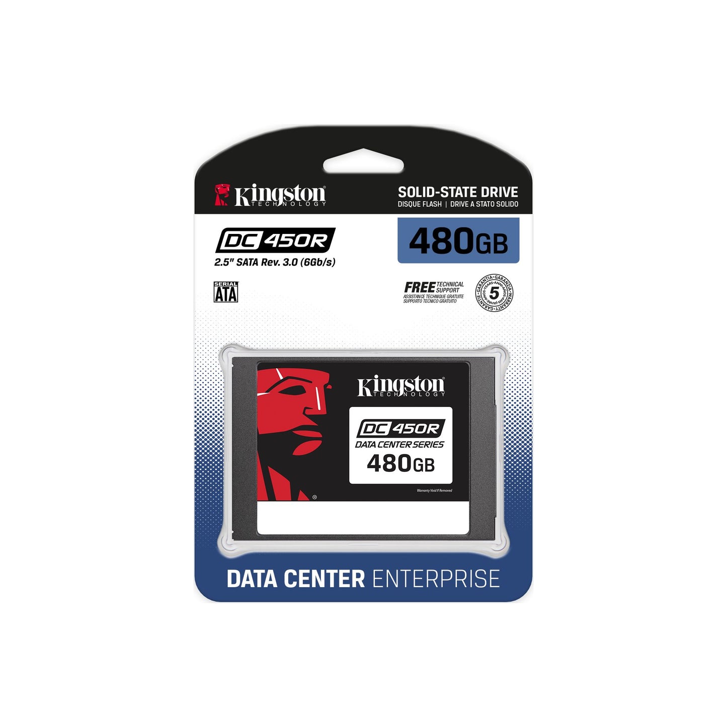 UNIDAD ESTADO SOLIDO KINGSTON DC450R 480GB SATA3 7MM 2.5" 3D TLC NAND SEDC450R/480G