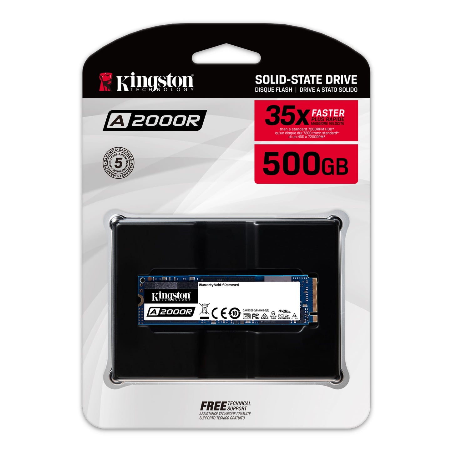 SSD INTERNO KINGSTON 500GB NVME PCIE NVME M.2 2280 SA2000M8/500G