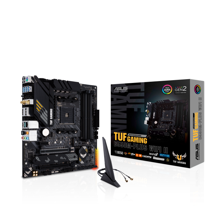 TARJETA MADRE ASUS TUF GAMING B550M-PLUS WIFI II AM4 4xDDR4 PCIE4.0 WIFI6 MATX