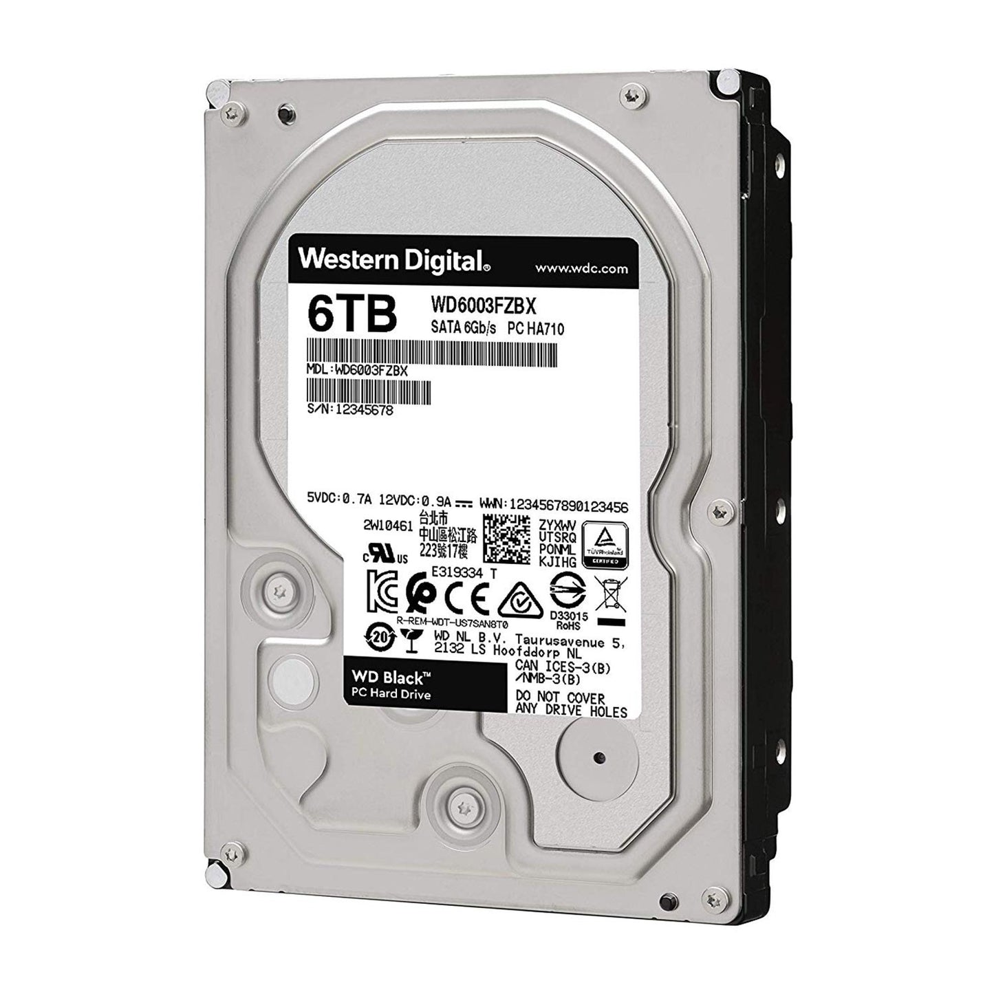 DISCO DURO INTERNO WD BLACK 3.5 6TB SATA3 6GB/S 256MB 7200 RPM WD6003FZBX