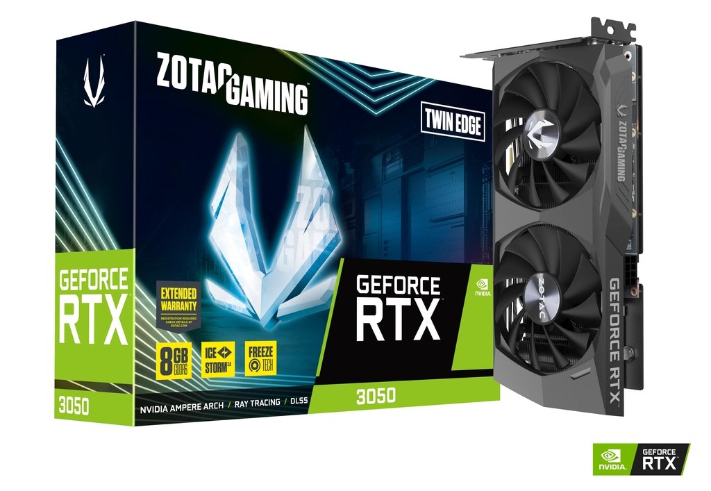 TARJETA DE VIDEO ZOTAC GEFORCE RTX 3050 TWIN EDGE 8GB GDDR6 ZT-A30500E-10M