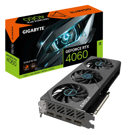 TARJETA DE VIDEO GIGABYTE GEFORCE RTX 4060 EAGLE OC 8GB GDDR6 128BITS GV-N4060EAGLE OC-8GD