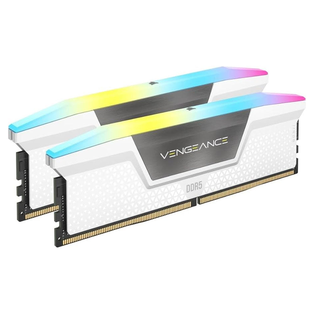 MEMORIA RAM CORSAIR 64GB DDR5 6400MHZ (2X32GB) VENGEANCE RGB BLANCO CL32-84 CMH64GX5M2B6400C32W