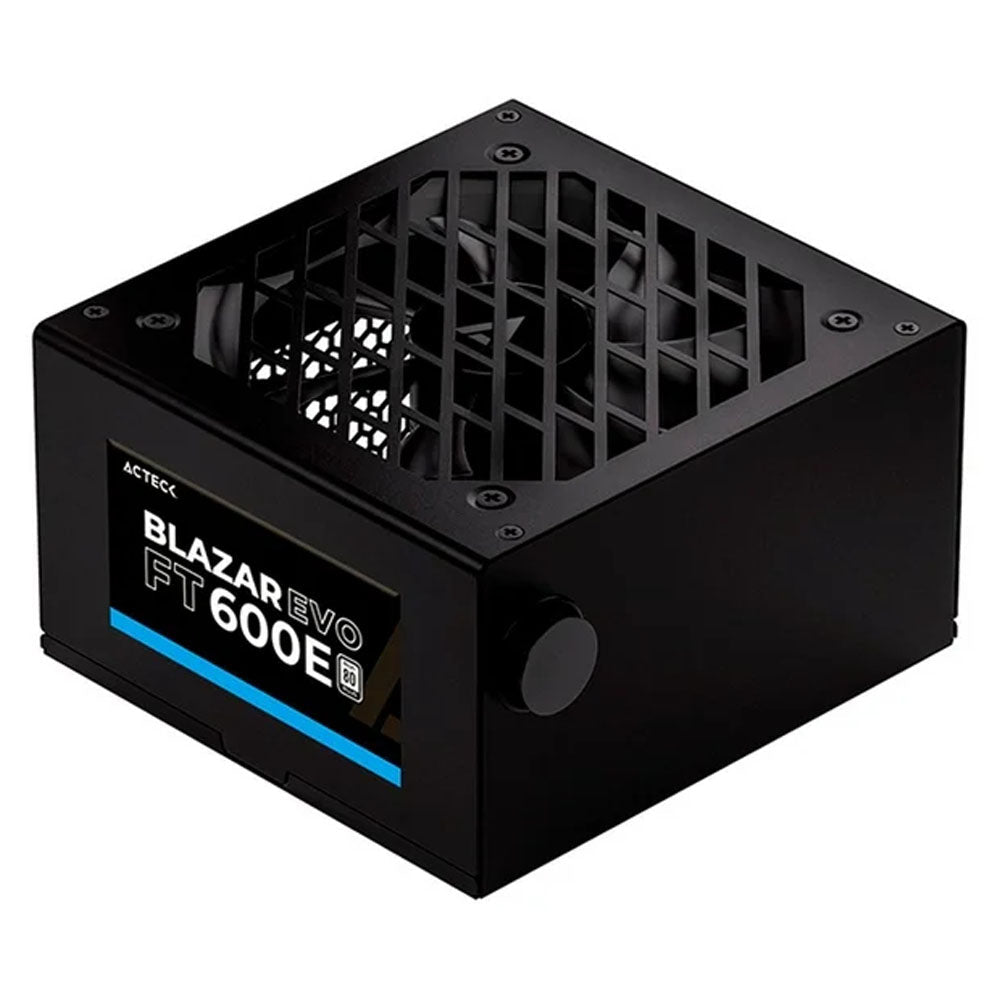 FUENTE DE PODER ACTECK (ES-05003E) FT-600E,600W,24 PINES,2 SATA,2 MOLEX,1 PCIE 6+2,VENT 120MM,NEGRO