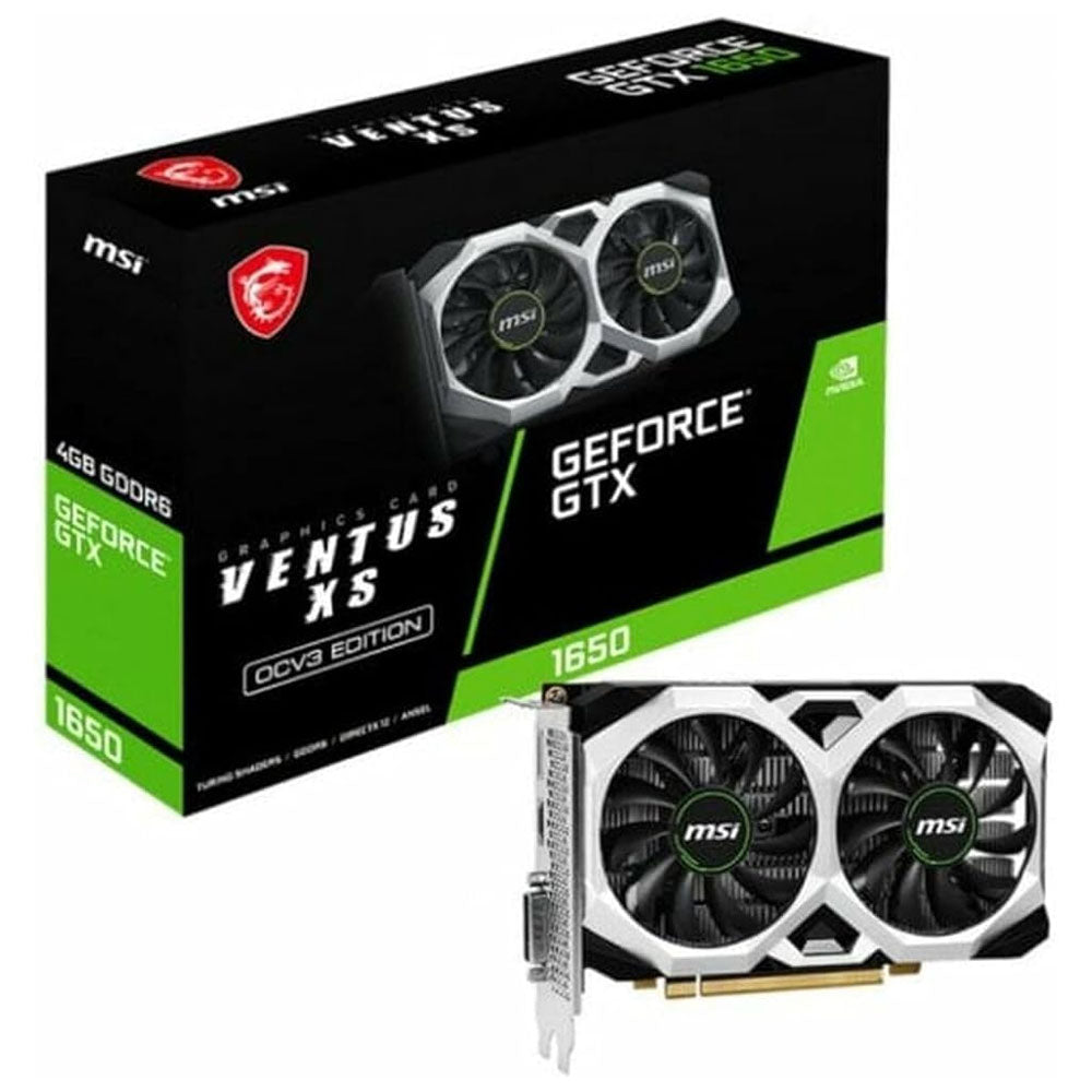 TARJETA DE VIDEO MSI GEFORCE GTX 1650 D6 VENTUS XS OCV3 4GB GDDR6 DP HDMI DUAL FAN