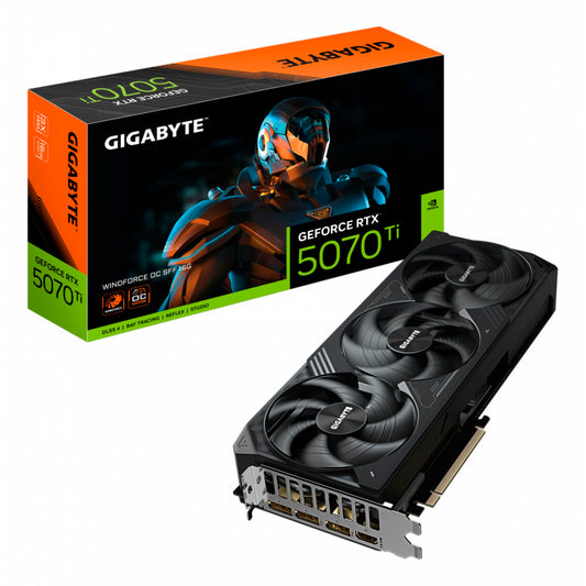 TARJETA DE VIDEO GEFORCE RTX 5070Ti WINDFORCE OC SFF 16GB GDDR7 PCIE5 HDMI 3xDP GV-N507TWF3OC-16GD