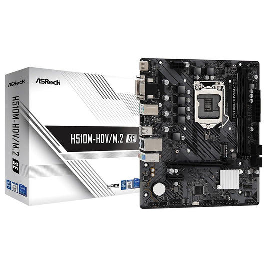 TARJETA MADRE ASROCK H510M-HDV/M.2 SE 1200 HDMI VGA DVI-D MATX