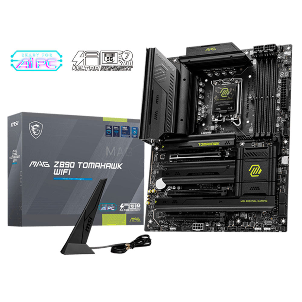 TARJETA MADRE MSI (MAG Z890 TOMAHAWK WIFI) SOCKET 1851, 4*DDR5 9200, HDMI, 2*THUNDEBOLT, 4*M.2, ATX