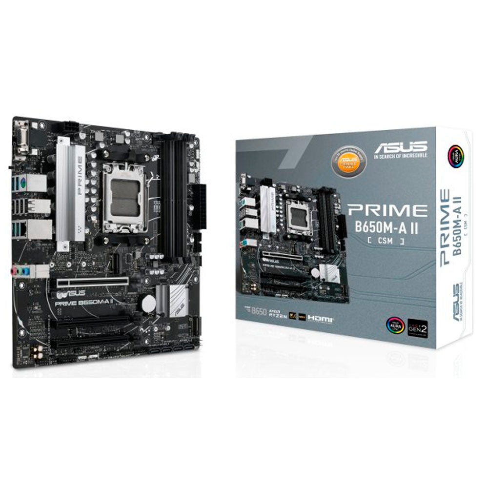 TARJETA MADRE ASUS PRIME B650M-A II-CSM 4xDDR5 HDMI DP VGA PCIE4.0 MATX