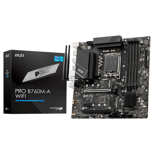 TARJETA MADRE MSI PRO B760M-A WIFI 1700 4xDDR5 2xHDMI 2xDP MATX