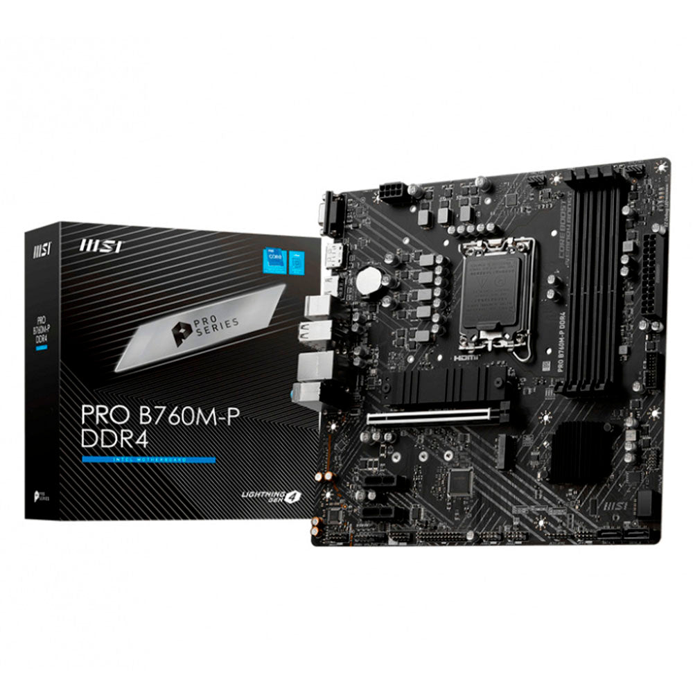 TARJETA MADRE MSI PRO B760M-P DDR4 1700 4xDDR4 HDMI DP VGA MATX