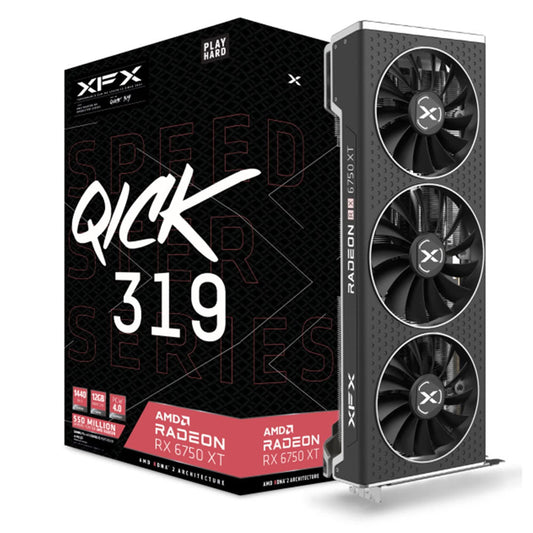 TARJETA DE VIDEO XFX (RX-675XYJFDP) SPEEDSTER QICK 319 RADEON RX 6750XT,12GB GDDR6,2560MHZ,3*DP,HDMI