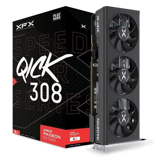 TARJETA DE VIDEO XFX (RX-76PQICKBY) SPEEDSTER QICK 308 RADEON RX7600, 8GB GDDR6, 2250MHZ, 3*DP, HDMI