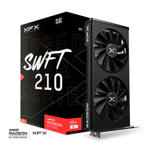 TARJETA DE VIDEO XFX (RX-76PSWFTFY) SPEEDSTER SWFT 210 RADEON RX 7600,8GB GDDR6,2250MHZ,3*DP,HDMI