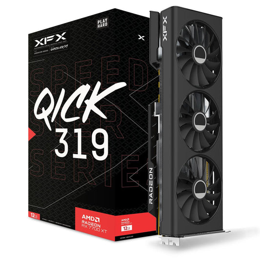 TARJETA DE VIDEO XFX (RX-77TQICKB9) SPEEDSTER QICK 319 RADEON RX7700XT,12GB GDDR6,2276MHZ,3*DP,HMDI