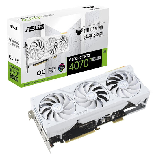 TARJETA DE VIDEO ASUS (TUF-RTX4070TIS-16G-BTF-WHITE) REQUIERE CONECTOR BTF,PCI 4,2*HDMI,3*DP,3*FAN