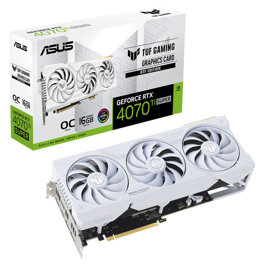 TARJETA DE VIDEO ASUS (TUF-RTX4070TIS-O16G-BTF-WHITE)256BIT,PCI-E 4.0,2*HDMI2.1A,3*DP1.4A,TRI FAN