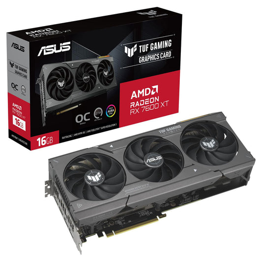 TARJETA DE VIDEO ASUS (TUF-RX7600XT-O16G-GAMING) 128BIT,PCI-E 4.0,HDMI 2.1,3*DP1.4A,TRI FAN