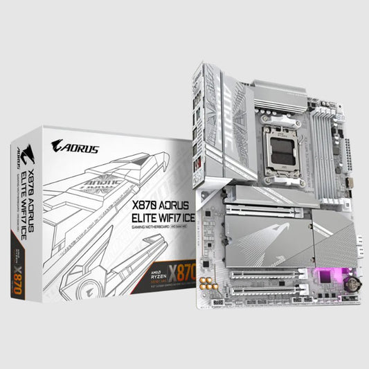 MOTHERBOARD GIGABYTE (X870 A ELITE WF7 ICE) SOCKET AM5, 4*DDR5 8000MHZ, HDMI, ATX, WIFI7/BT