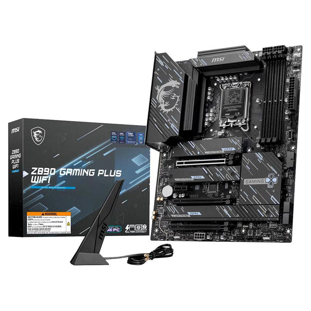 TARJETA MADRE MSI (Z890 GAMING PLUS WIFI) SOCKET 1851, 4*DDR5 9200 , HDMI, THUNDEBOLT, 4*M.2, ATX