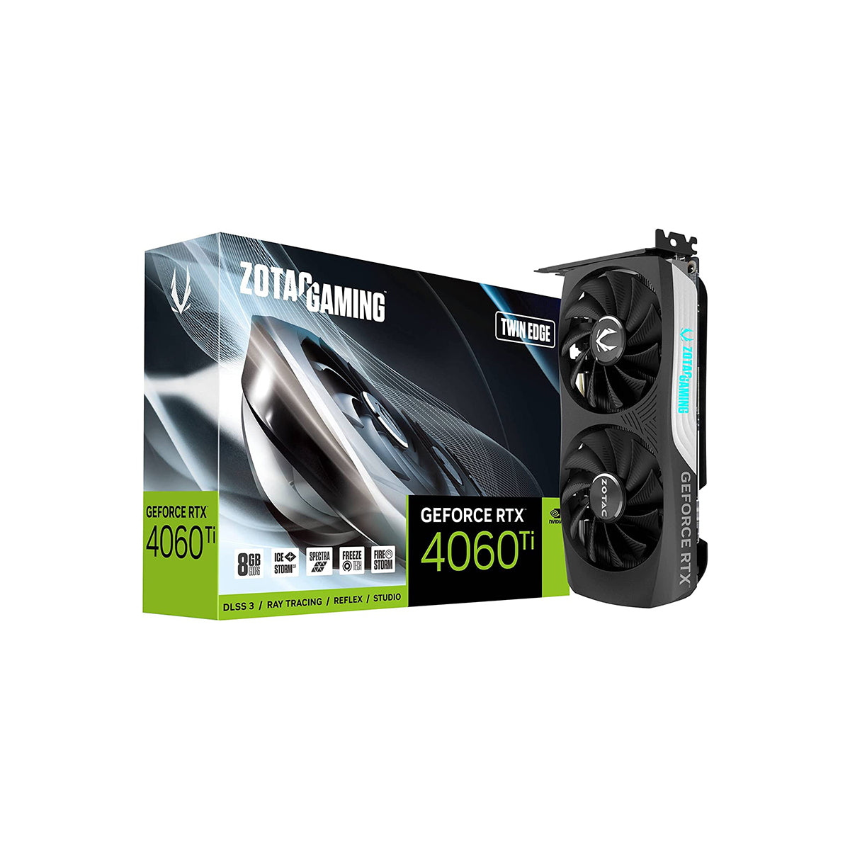 TARJETA DE VIDEO ZOTAC GEFORCE RTX 4060TI 8GB DDR6 DUAL FAN ZT-D40610E-10M