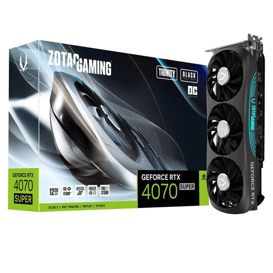 TARJETA DE VIDEO ZOTAC (ZT-D40720J-10P)RTX 4070 SUPER TRNTY OC,12G DDR6,192 BIT,16*PCI,HDMI,3*DP,3*F