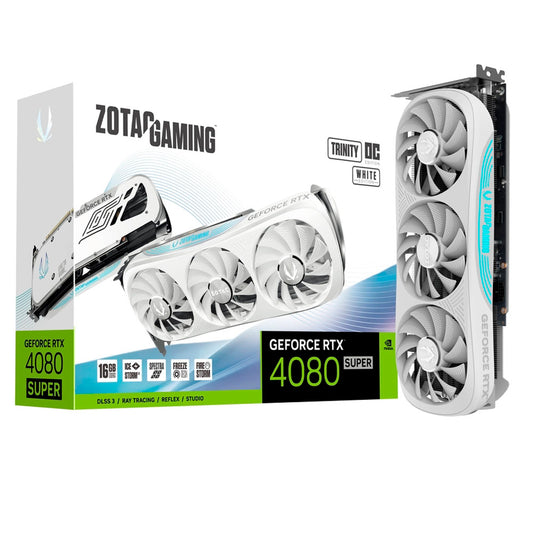 TARJETA DE VIDEO ZOTAC (ZT-D40820Q-10P) RTX 4080 SUPER TRINITY OC WHITE 16GB GDDR6X,256BIT,DP*3,HDMI