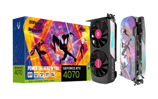 TARJETA DE VIDEO ZOTAC GEFORCE RTX 4070 OC 12GB GDDR6X TWIN EDGE SPIDERMAN PCIE4.0 ZT-D40700H-10SMP
