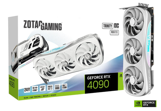TARJETA DE VIDEO ZOTAC GEFORCE RTX 4090 TRINITY OC WHITE 24GB GDDR6X ZT-D40900Q-10P