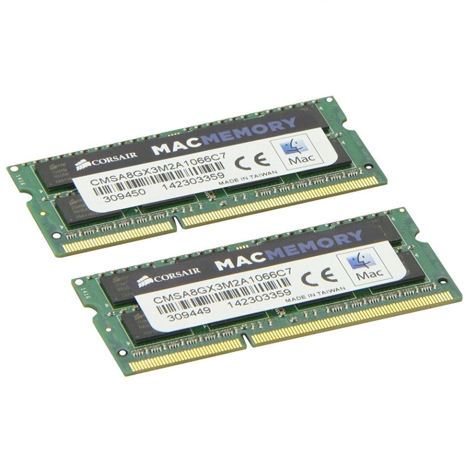 MEMORIA RAM SODIMM CORSAIR CMSA8GX3M2A1066C7 8GB DDR3 (2X4GB) 1066 MHZ MAC