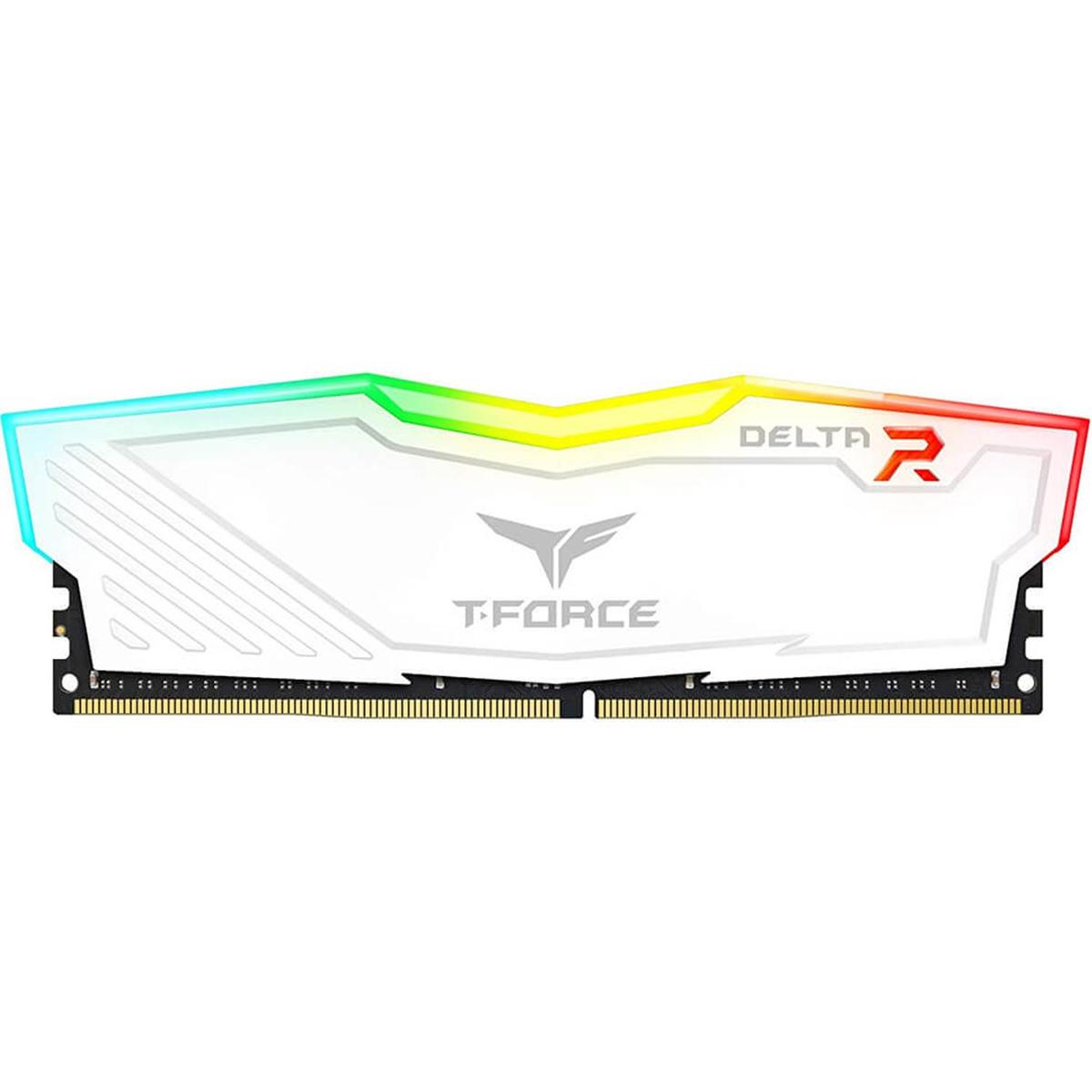 MEMORIA RAM TEAMGROUP T FORCE DELTA 8GB RGB DDR4 3200MHZ BLANCA TF4D48G3200HC16C01