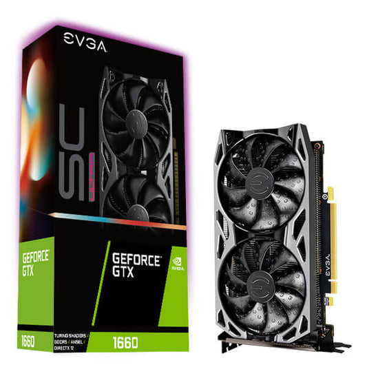 TARJETA DE VIDEO EVGA GEFORCE GTX 1660 SC ULTRA GAMING 6GB DDR5 06G-P4-1067-KR