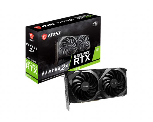 TARJETA DE VIDEO MSI GEFORCE RTX 3070 VENTUS 2X 8GB GDDR6 OC LHR 256BITS