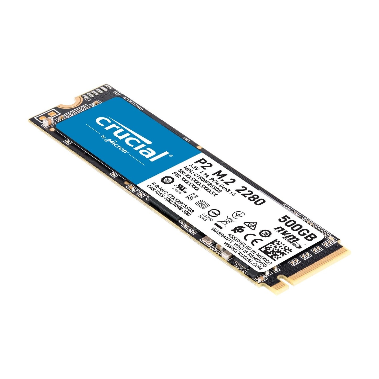 UNIDAD M.2 SSD CRUCIAL 500GB NVME PCIE CT500P2SSD8