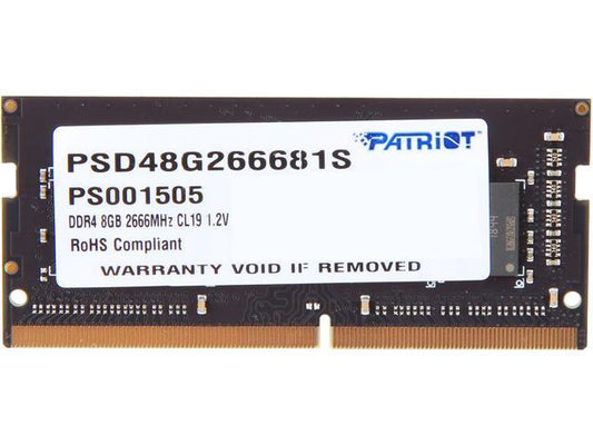 MEMORIA RAM PATRIOT SIGNATURE 8GB DDR4 2666MHZ CL19 SODIMM PSD48G266681S