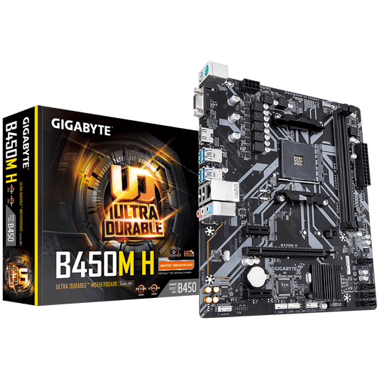 TARJETA MADRE GIGABYTE B450M H AM4 2xDDR4 MATX