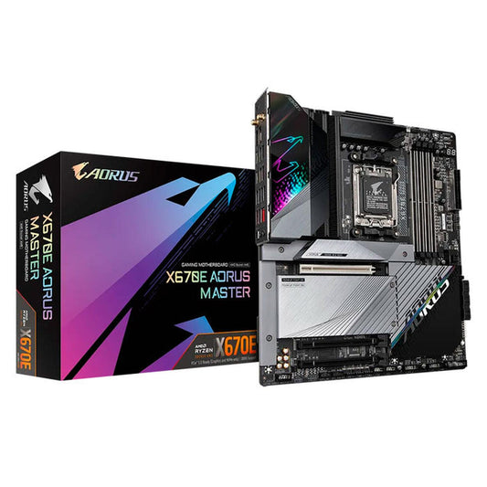 TARJETA MADRE GIGABYTE (X670E AORUS MASTER)SOCKET AM5, 4* DDR5, 2* M.2, HDMI, DP, WIFI 6E, BT 5.3 ATX