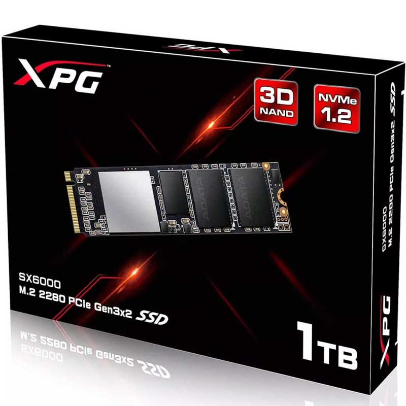 UNIDAD DE ESTADO SOLIDO SSD ADATA XPG SX6000 1TB M.2 2280 PCIE GEN 3X4 ASX6000PNP-1TT-C