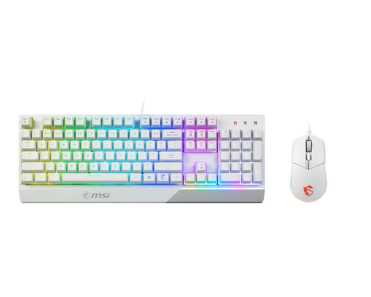 COMBO TECLADO Y MOUSE MSI VIGOR GK30-GM11 BLANCO RGB INGLES