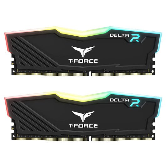 MEMORIA RAM TEAMGROUP T FORCE DELTA 16GB (2X8GB) RGB DDR4 3200MHZ NEGRA TF3D416G3200HC16CDC01