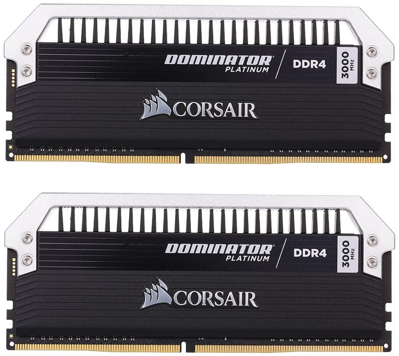 MEMORIA RAM CORSAIR DOMINATOR PLATINUM DDR4 16GB KIT 2X8GB 3000MHZ NEGRO CMD16GX4M2B3000C15