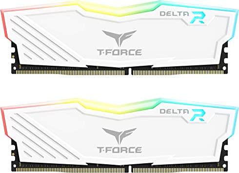 MEMORIA RAM TEAMGROUP T FORCE DELTA RGB 32GB 16GBX2 DDR4 3200MHZ BLANCO TF4D432G3200HC16FDC01