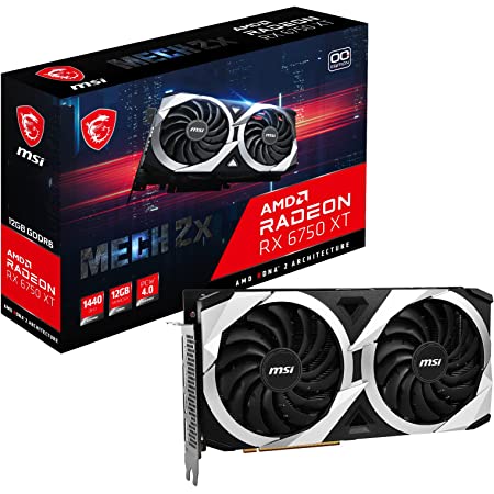 TARJETA DE VIDEO MSI RX 6750 XT MECH 2X 12G OC 12GB DDR6 2618 MHZ 3*DP 1*HDMI