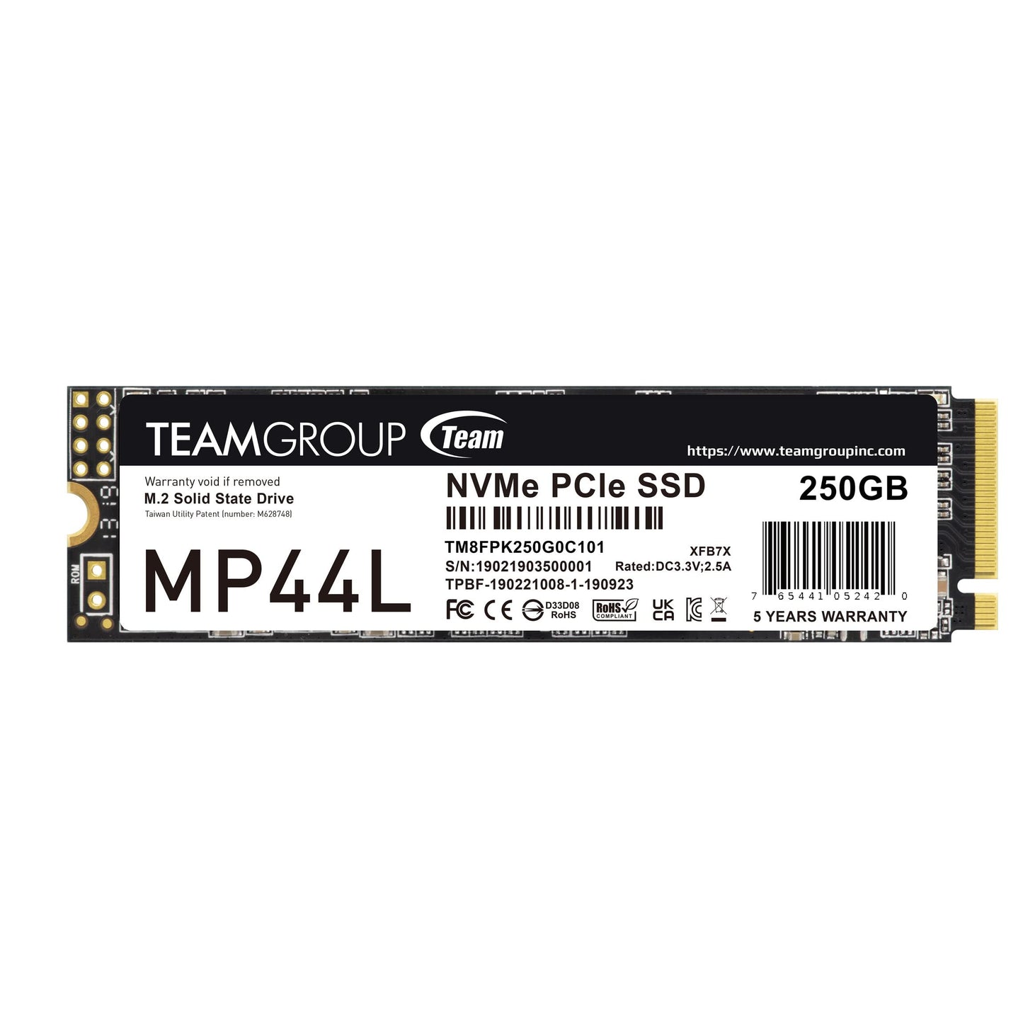 UNIDAD ESTADO SOLIDO TEAMGROUP MP44L 250GB M.2 PCIE GEN4 NVME TM8FPK250G0C101