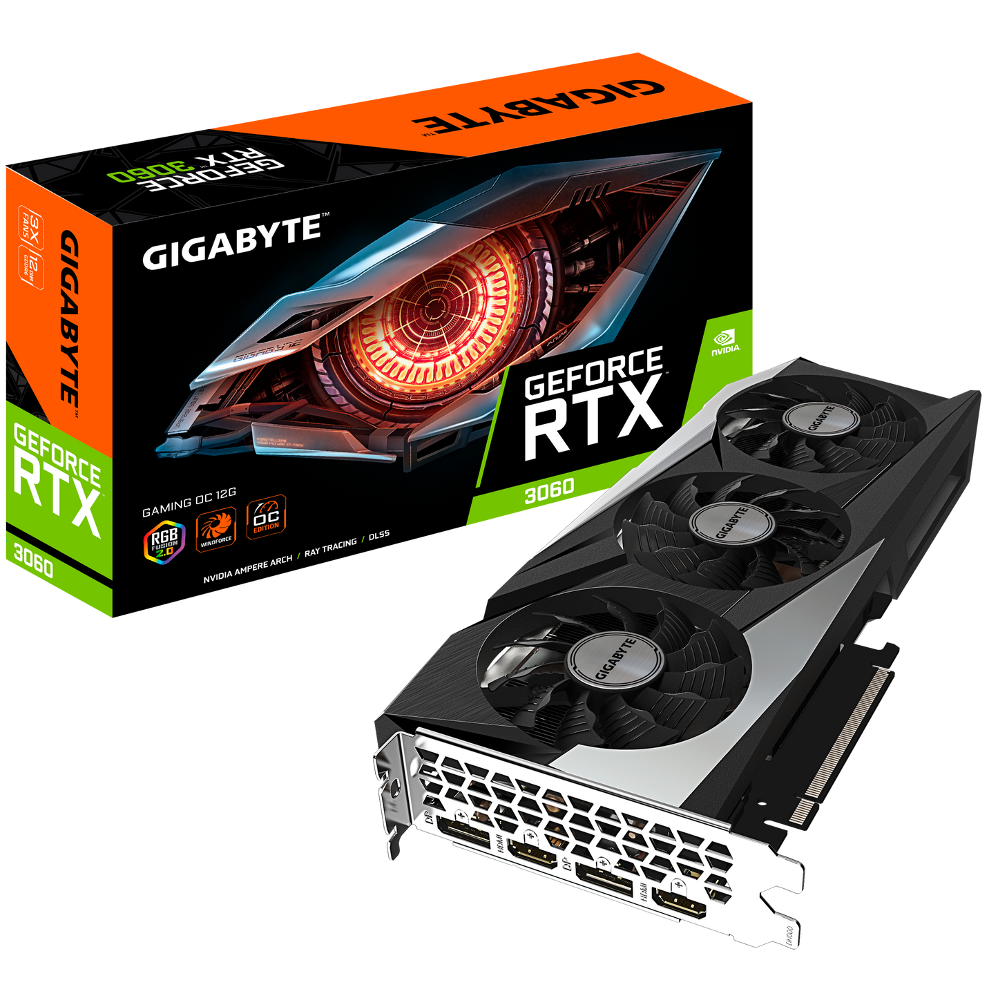 TARJETA DE VIDEO GIGABYTE GEFORCE RTX 3060 12GB GDDR6 192BITS GV-N3060GAMING OC-12GD