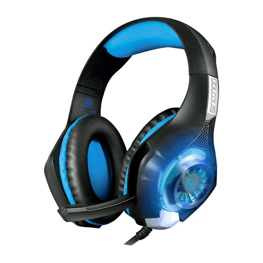 AURICULARES NECNON (NBHG-VIPER-AZ) GAMER,CONTROL VOLUMEN,LED,CONECTOR 3.5,ADAPTADOR DOBLE 3.5,AZUL