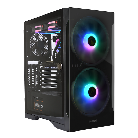 GABINETE GAMDIAS APOLLO E2 ELITE CRISTAL TEMPLADO 2VENT RGB 1VENT ATX